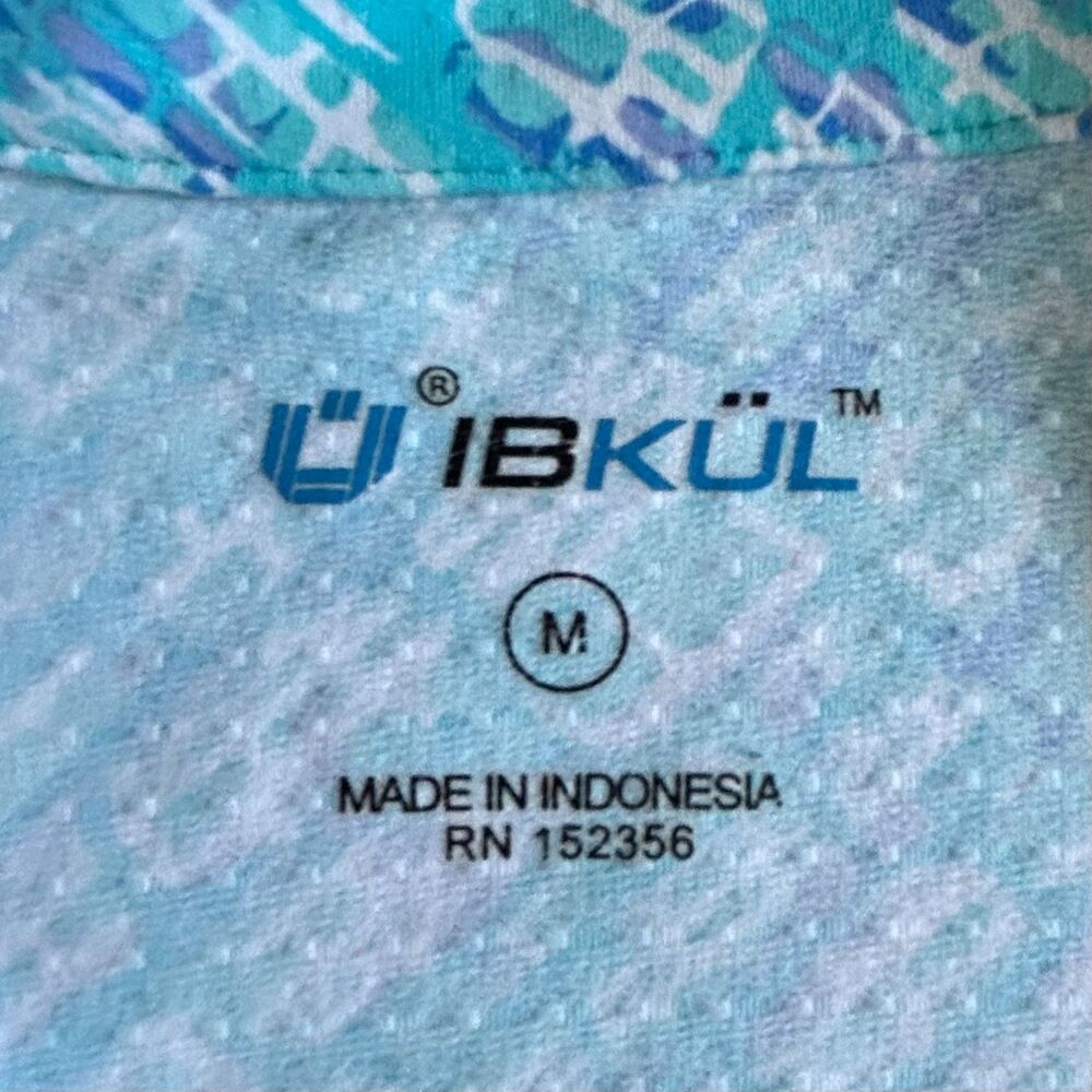 IBKÜL Women’s Medium Quarter Zip Short Sleeve Golf Polo Shirt Abstract Print - Picture 4 of 5